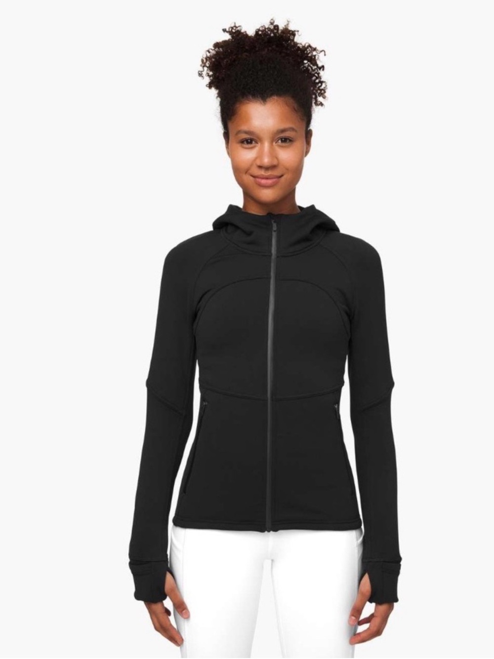 Lululemon Flurry fleece black jacket with thumb holes